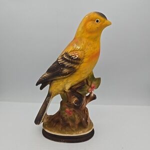 Enesco Japan Goldfinch‎ Vibrant Yellow Bird Ceramic Vintage Figurine